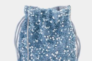 Sequinned bucket bag